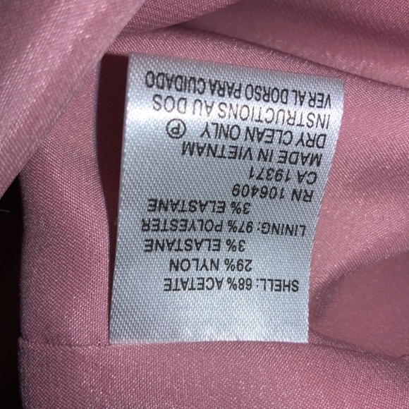 Tahari Arthur S. Levine pink satin Portrait Collar Sheath dress Sz 14 sleeveless - Picture 9 of 9